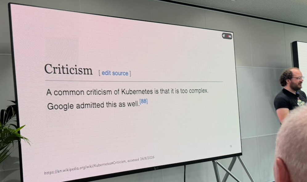 Josh Deprez speaking about Kubernetes