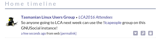 Making a post mentioning a group.