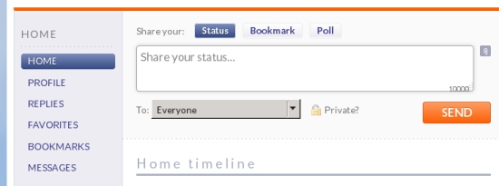 Publishing a notice on a standard server